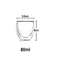 Load image into Gallery viewer, Heat Resistant Double Wall Glass Coffee/Tea Cups And Mugs Travel Double Coffee Mugs With The Handle Mugs Drinking Shot Glasses