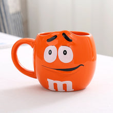 Load image into Gallery viewer, M & M coffee mugs ceramic tea cups and mugs large capacity mark cute bean expression cartoon creative drinkware send spoon