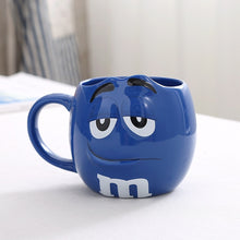Load image into Gallery viewer, M & M coffee mugs ceramic tea cups and mugs large capacity mark cute bean expression cartoon creative drinkware send spoon